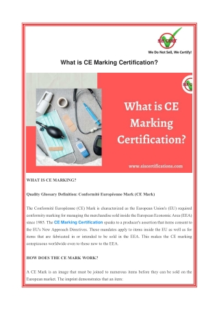 What is CE Marking Certification?