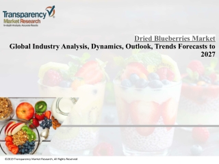 Dried Blueberries Industry Size Growth Strategies, Opportunity, Challenges, Rising Trends and Revenue Analysis till 2027