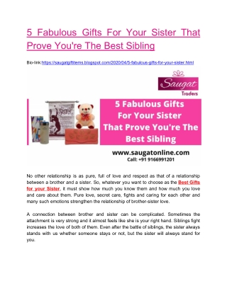 5 Fabulous Gifts For Your Sister That Prove You're The Best Sibling