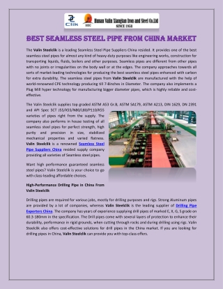 Best Seamless Steel Pipe from China Market