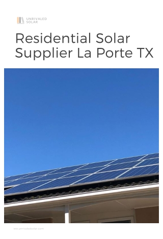 Residential Solar Supplier La Porte TX