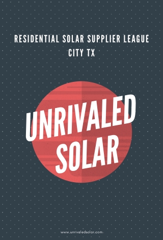 Residential Solar Supplier League City TX