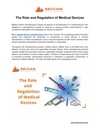 The Role and Regulation of Medical Devices