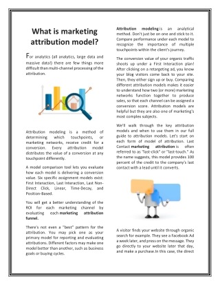 What is marketing attribution model?