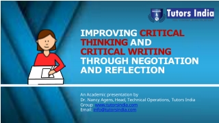 Improving Critical Thinking and Critical Writing Through Negotiation & Reflection- TutorsIndia