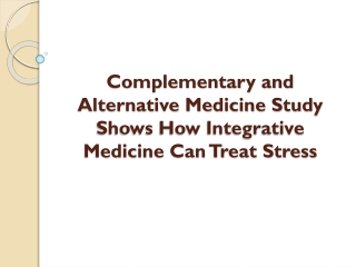Complementary and Alternative Medicine Study - Apple A Day RX