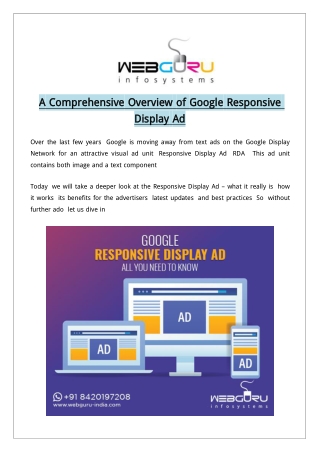 A Comprehensive Overview of Google Responsive Display Ad