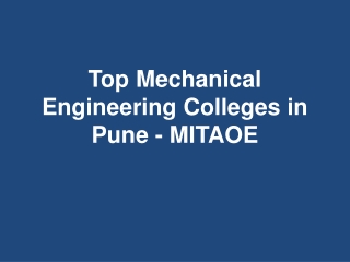 Top Mechanical Engineering Colleges in Pune- MITAOE