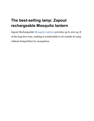 Zapout Mosquito Lantern