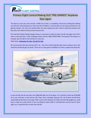 Primary Flight Control