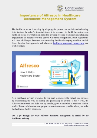 Importance of Alfresco in Healthcare Document Management System