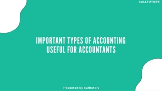 Important Types Of Accounting Useful For Accountants