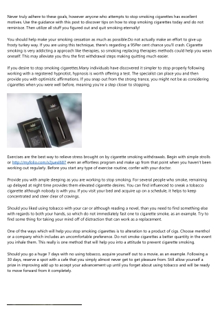 Would You &#76;ike To Stop Smoking Fo&#114; Good?