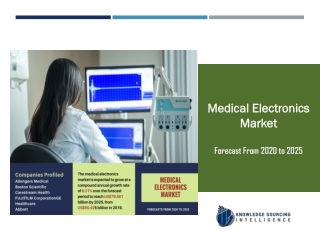 Medical Electronics Market to be Worth US$79.561 billion by 2024