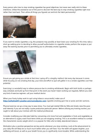 Techniques &#70;or Qui&#116; Smoking And Strike Your Routine
