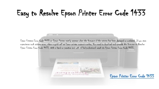 Easy to Resolve Epson Printer Error Code 1433