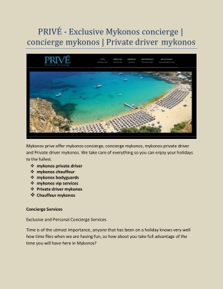 Chauffeur mykonos