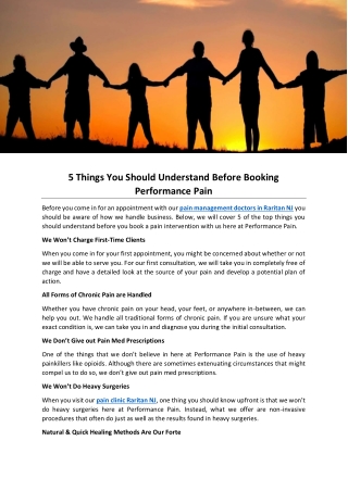 5 Things You Should Understand Before Booking Performance Pain
