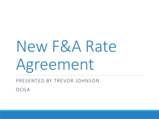 New F&A Rate Agreement
