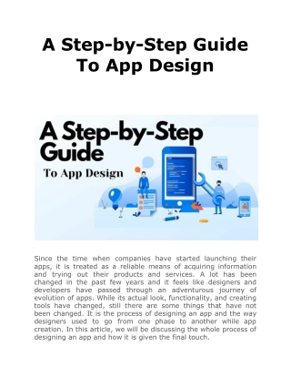 A Step-by-Step Guide To App Design