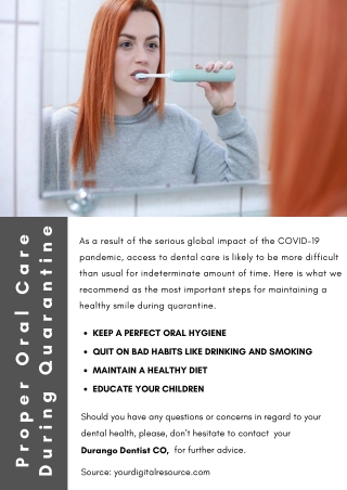 Proper Oral Care During Quarantine
