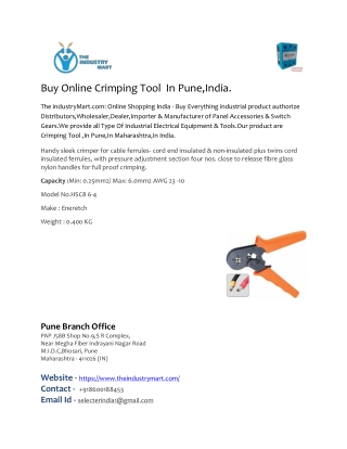 Crimping Tool In Pune,India