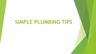 Simple Plumbing Tips