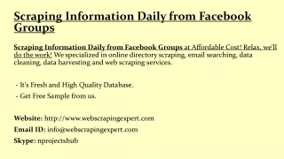 Scraping Information Daily from Facebook Groups