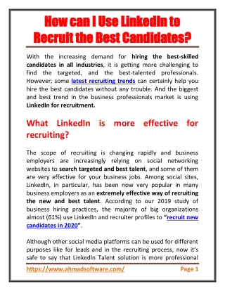 How can I use LinkedIn to recruit the best candidates