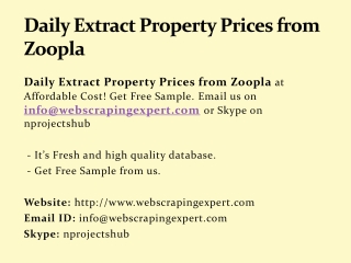 Daily Extract Property Prices from Zoopla