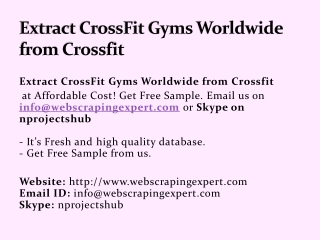 Extract CrossFit Gyms Worldwide from Crossfit
