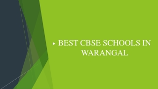 Best cbse schools in warangal, telangana