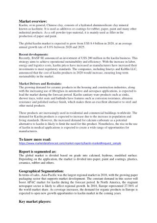 Kaolin Market Analysis Report on Size and Growth to 2025