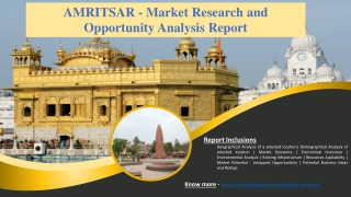 AMRITSAR - Market Research and Opportunity Analysis Report