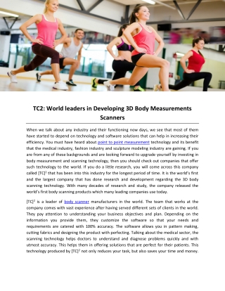 TC2: World leaders in Developing 3D Body Measurements Scanners