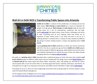Wall Art in Delhi NCR is Transforming Public Spaces into Artworks