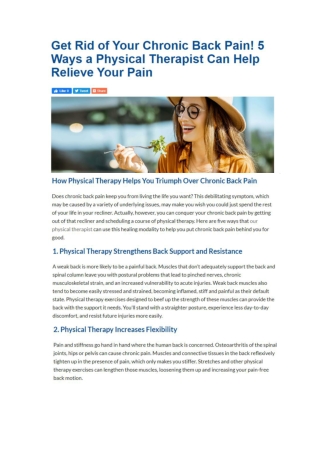 Get Rid of Your Chronic Back Pain