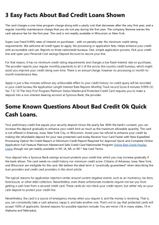 A Biased View of Bad Credit Loans