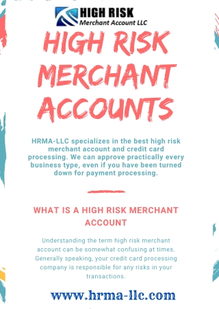 HRMA-LLC: High Risk Merchant Account