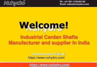 Industrial Cardan Shafts Manufacturer-Nuhydro
