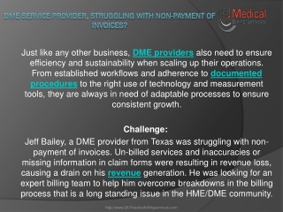 DME Service Provider, Struggling With Non-Payment of Invoices ?