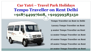 Tempo Traveller on Rent in Delhi