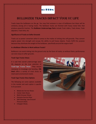 Bulldozer Tracks Impact your UC Life
