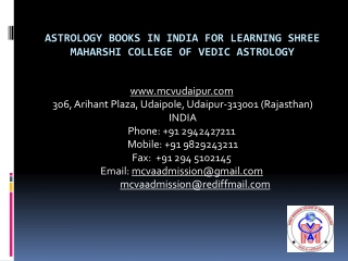 Astrology Books in India for Learning Shree Maharshi College of Vedic Astrology