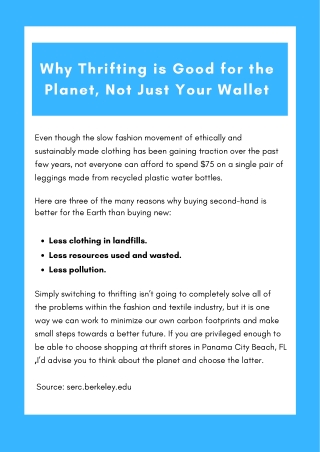 Why Thrifting is Good for the Planet, Not Just Your Wallet
