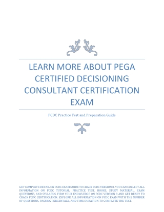 Learn More About Pega Certified Decisioning Consultant Certification Exam