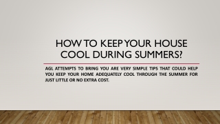 How to keep your house cool during Summers?