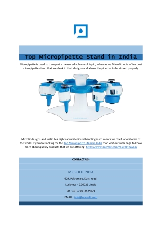 Top Micropipette Stand in India