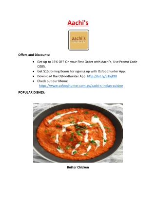 Aachi's Indian Restaurant Kew, VIC - 15% Off
