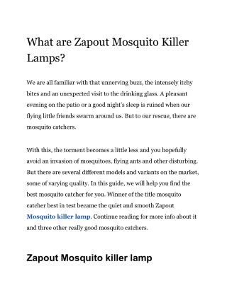 Zapout Mosquito killer lamp